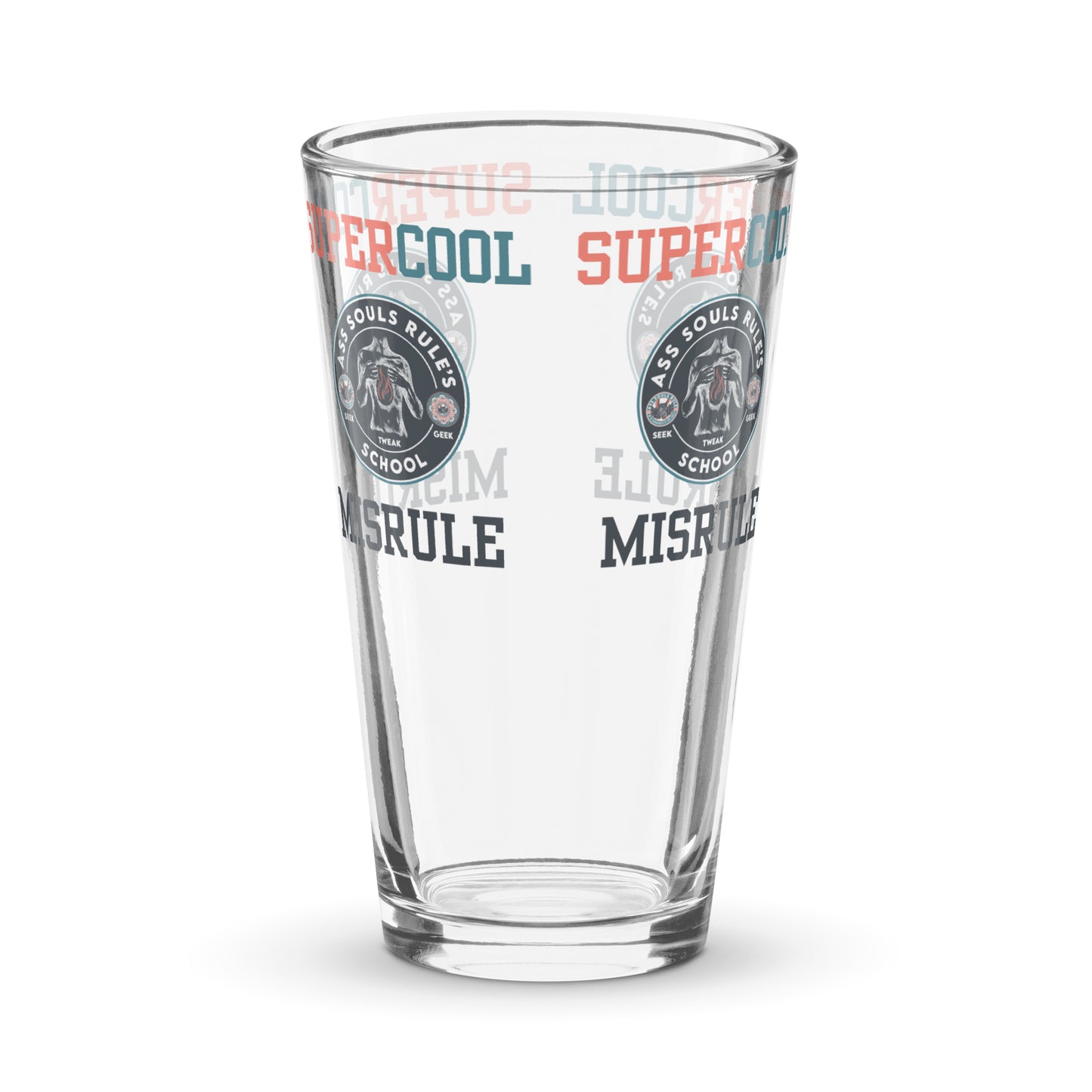 SuperCool MisRule shaker pint glass