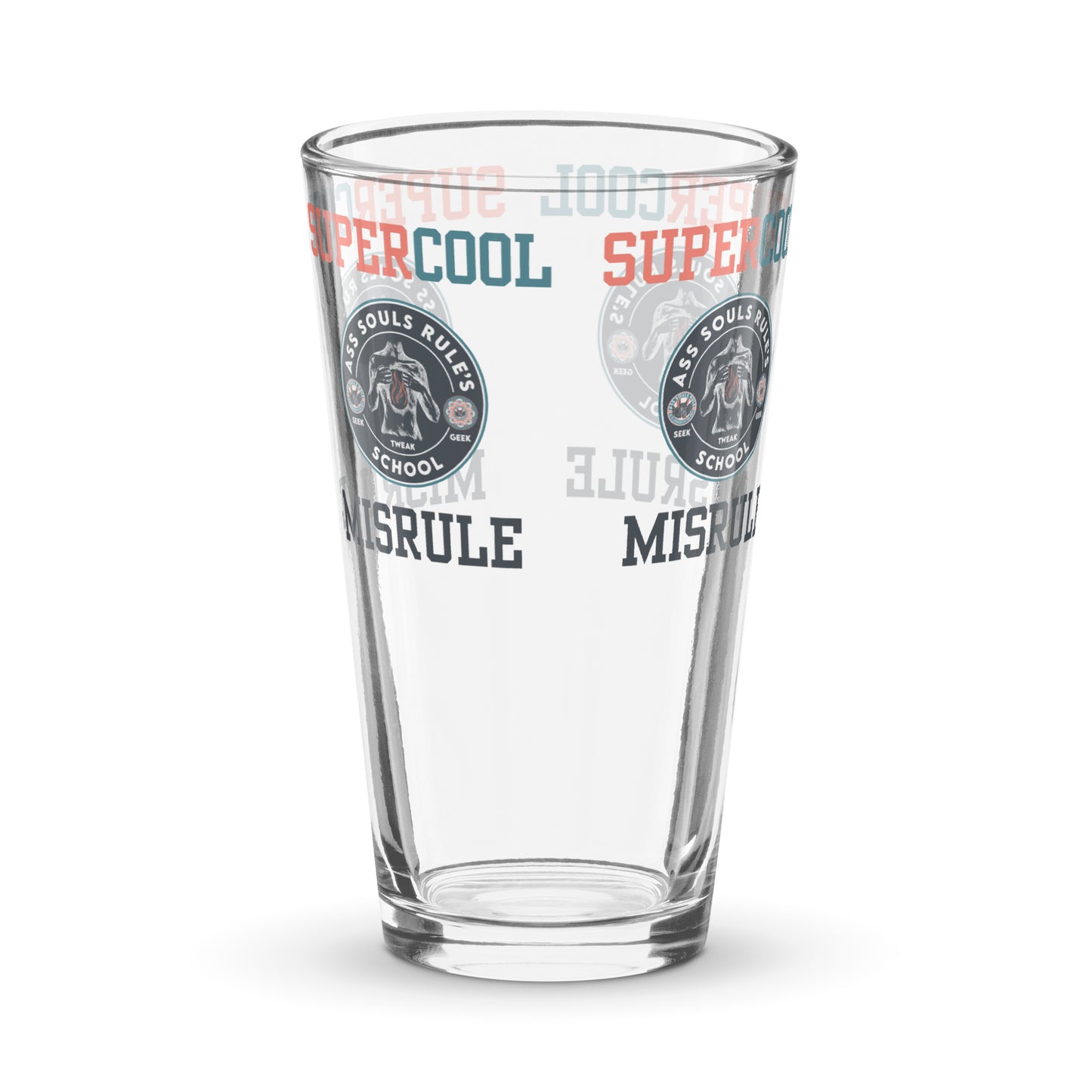 SuperCool MisRule shaker pint glass