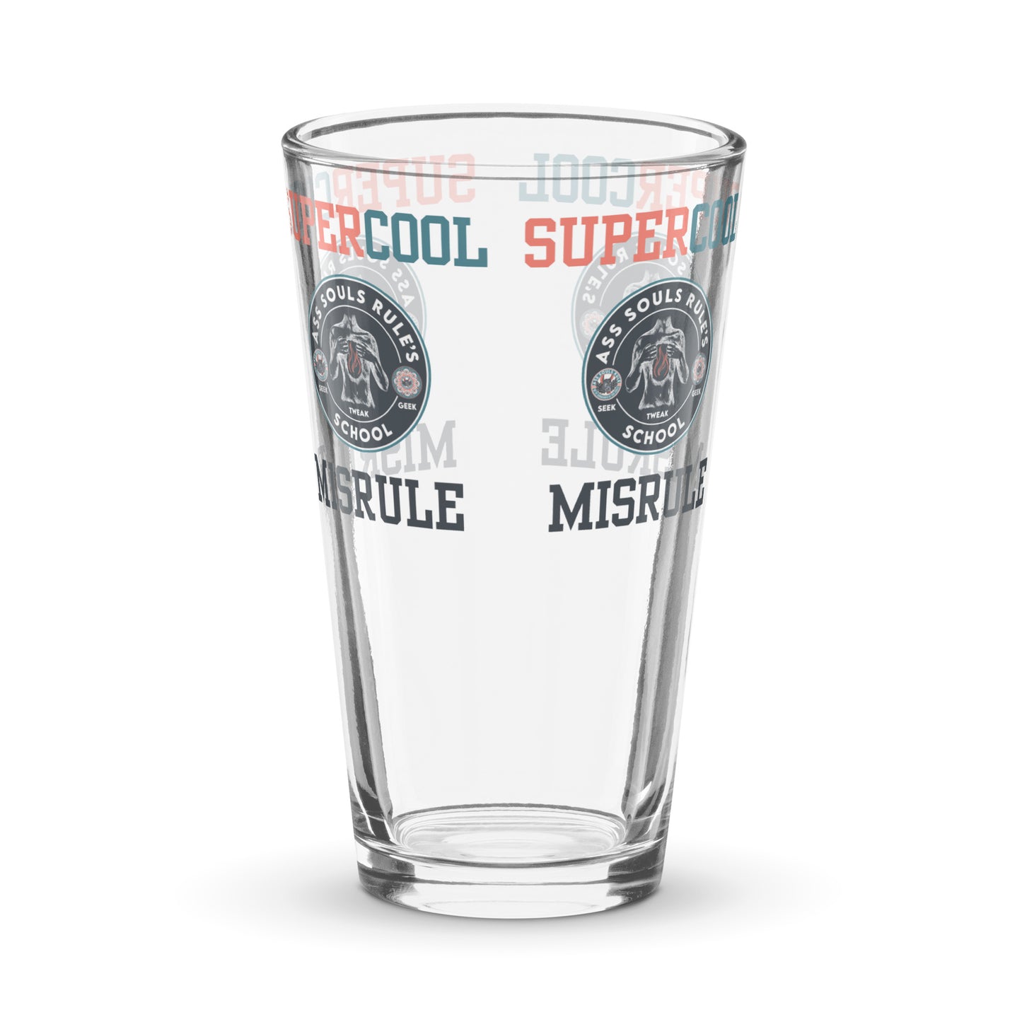 SuperCool MisRule shaker pint glass